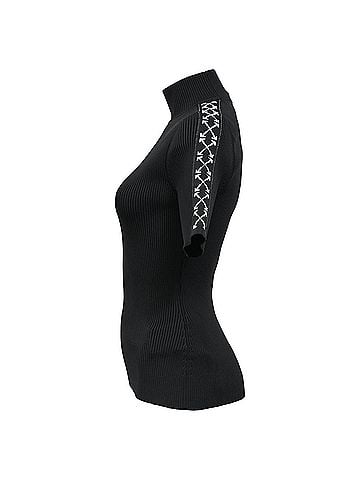 OFF-WHITE Off-White Bold Arrow Band Turtleneck Top in Black Polyester (view 2)