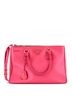 Prada 100% Leather Pink Double Zip Lux Tote Saffiano Leather Medium One size - photo 1
