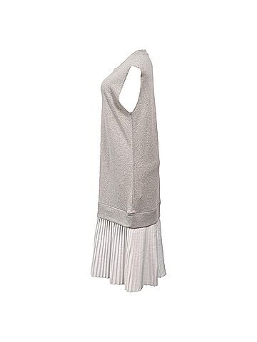 Maison Margiela  Maison Margiela Layered Midi Sleeveless Sweater Dress in Grey Cotton (view 2)