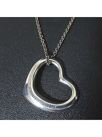 Tiffany Tiffany & Co. Open Heart Necklace Pendant 925SV Silver Women's (view 1)
