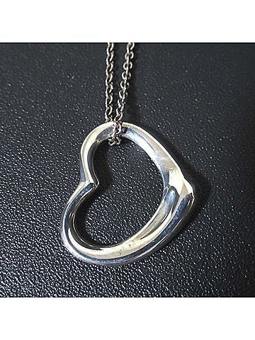Tiffany Tiffany & Co. Open Heart Necklace Pendant 925SV Silver Women's (view 2)