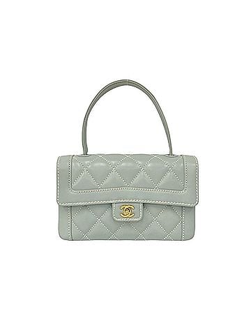 Chanel CHANEL Matelasse Coco Wild Stitch Leather Handbag, Light Blue, 94346 (view 1)