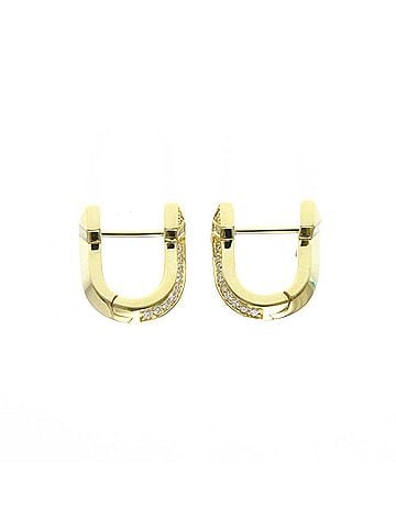 Tiffany Tiffany T-One Huggie Earrings Diamond Yellow Gold (18K) Stud Earrings Carat/0.28 (view 2)