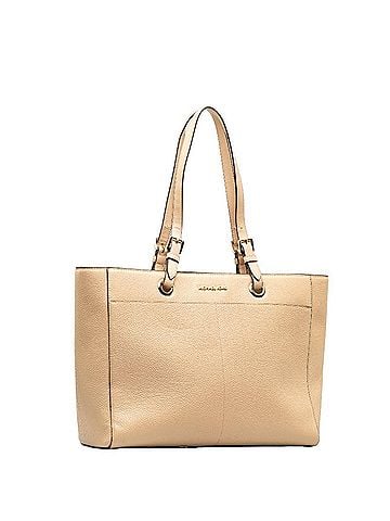 Michael Kors Michael Kors Jet Set Travel logo shoulder bag tote in beige leather for women. (view 2)