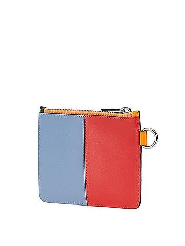 Burberry Burberry logo wallet/coin case in orange multicolored leather for women. (view 2)