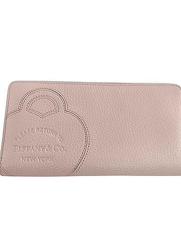 Tiffany TIFFANY & Co. Return to Pink Leather Women's Round Long Wallet (view 1)