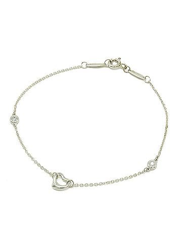 Tiffany TIFFANY & Co. Tiffany Elsa Peretti Diamond By the Yard Heart Bracelet in Ag925 Silver, 0.06ct (view 1)