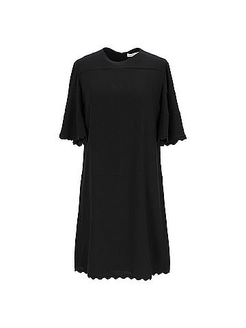 Chloé  Chloé Scallop Detail Knee-Length Dress in Black Acetate (view 1)