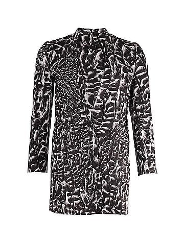 Helmut Lang Helmut Lang Printed Blazer in Black Linen (view 1)