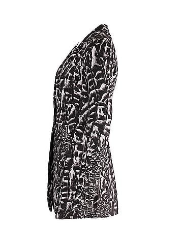 Helmut Lang Helmut Lang Printed Blazer in Black Linen (view 2)
