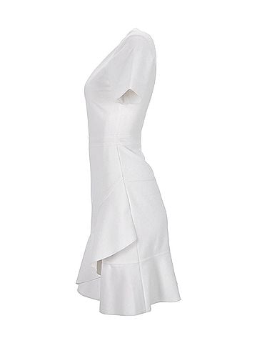HUGO BOSS Hugo by Hugo Boss Ruffled Dress in White Polyester (view 2)