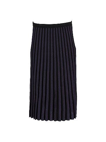 Diane von Furstenberg Diane von Furstenberg Klara Pleated Stretch-Knit Midi Skirt In Navy Blue Viscose (view 1)