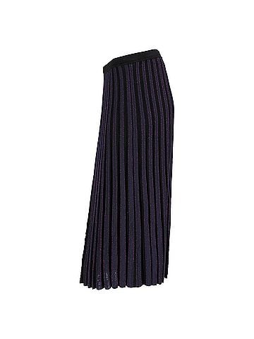 Diane von Furstenberg Diane von Furstenberg Klara Pleated Stretch-Knit Midi Skirt In Navy Blue Viscose (view 2)