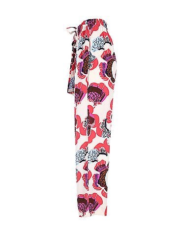 Diane von Furstenberg Diane Von Furstenberg Denise Floral Print Pajama Pants in Multicolor Crepe (view 2)