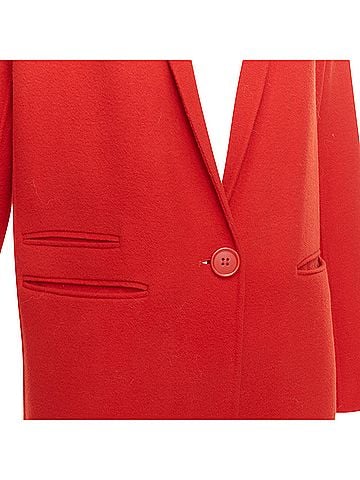 Maje Maje Wool Blend Peak Lapel Pocketed Long Coat Jacket (view 2)