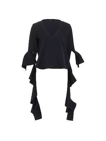 Ellery Ellery Cascade Sleeves High Low Hem V-Neck Top (view 1)