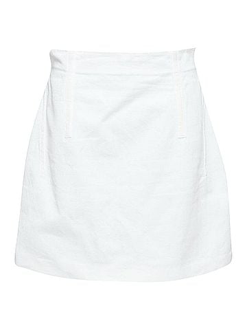Prada Prada cotton denim tapered dart lace up back skirt (view 1)