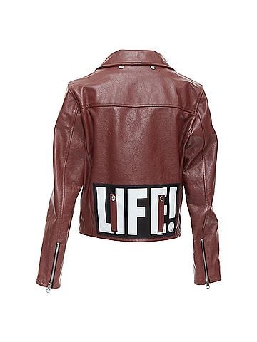 Golden Goose Golden Goose life calfskin leather cropped biker jacket (view 1)