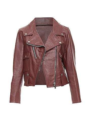Golden Goose Golden Goose life calfskin leather cropped biker jacket (view 2)