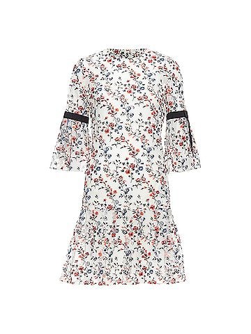 Erdem Erdem lissy silk floral embroidered pleated dress (view 1)