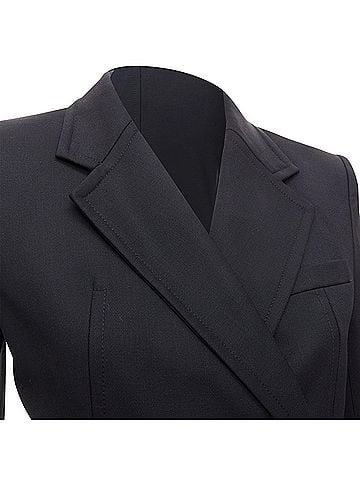 Helmut Lang Helmut Lang virgin wool blend twill flare long blazer (view 2)