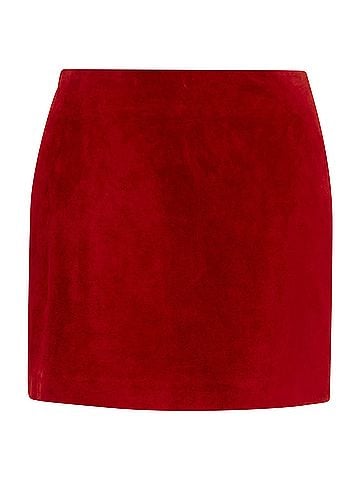 Saint Laurent Saint Laurent suede leather back dart mini skirt (view 1)