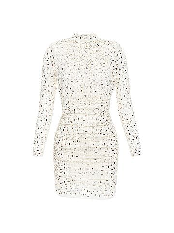 Self-Portrait Self Portrait rhinestone mesh tulle embellished mini dress (view 1)