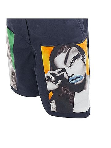Acne Acnestudios eora vermina collage portrait print bermuda shorts (view 2)