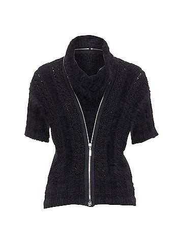 Chanel Chanel fluffy angora blend cc zip layered sweater (view 1)