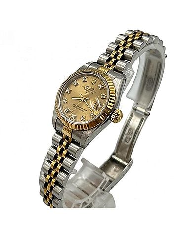 Rolex Rolex Datejust Watch 69173G with 10 Diamonds, Stainless Steel and Yellow Gold, Women's (view 2)