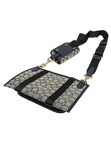 Coach Coach Signature C2613 Men,Women Canvas,Leather Shoulder Bag Gray,Navy (view 2)