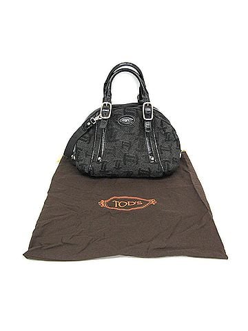 Tod's Tod's Small Boston Bag Women's Canvas,Patent Leather Handbag,Shoulder Bag Black,Dark Gray (view 2)