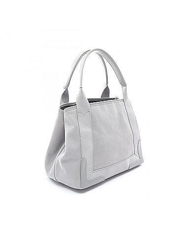 Balenciaga Balenciaga Navy Cabas S Tote Bag, Canvas and Leather, Women's, Gray, 339933 (view 2)