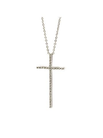 Tiffany Tiffany Tiffany Metro Cross Diamond Necklace White Gold (18K) Diamond Men,Women Fashion Pendant Necklace (Silver) (view 1)