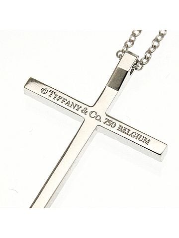 Tiffany Tiffany Tiffany Metro Cross Diamond Necklace White Gold (18K) Diamond Men,Women Fashion Pendant Necklace (Silver) (view 2)