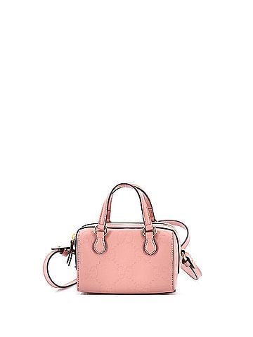 Gucci Convertible Boston Bag Jumbo GG Embossed Leather Super Mini (view 1)