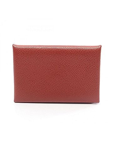Hermès Hermes Hermès Calvi Verso wallet with coin purse, made of calfskin leather (cowhide), in Bordeaux. (view 1)