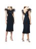 Marchesa Multi Color Blue Cocktail Dress Size 14 - photo 1