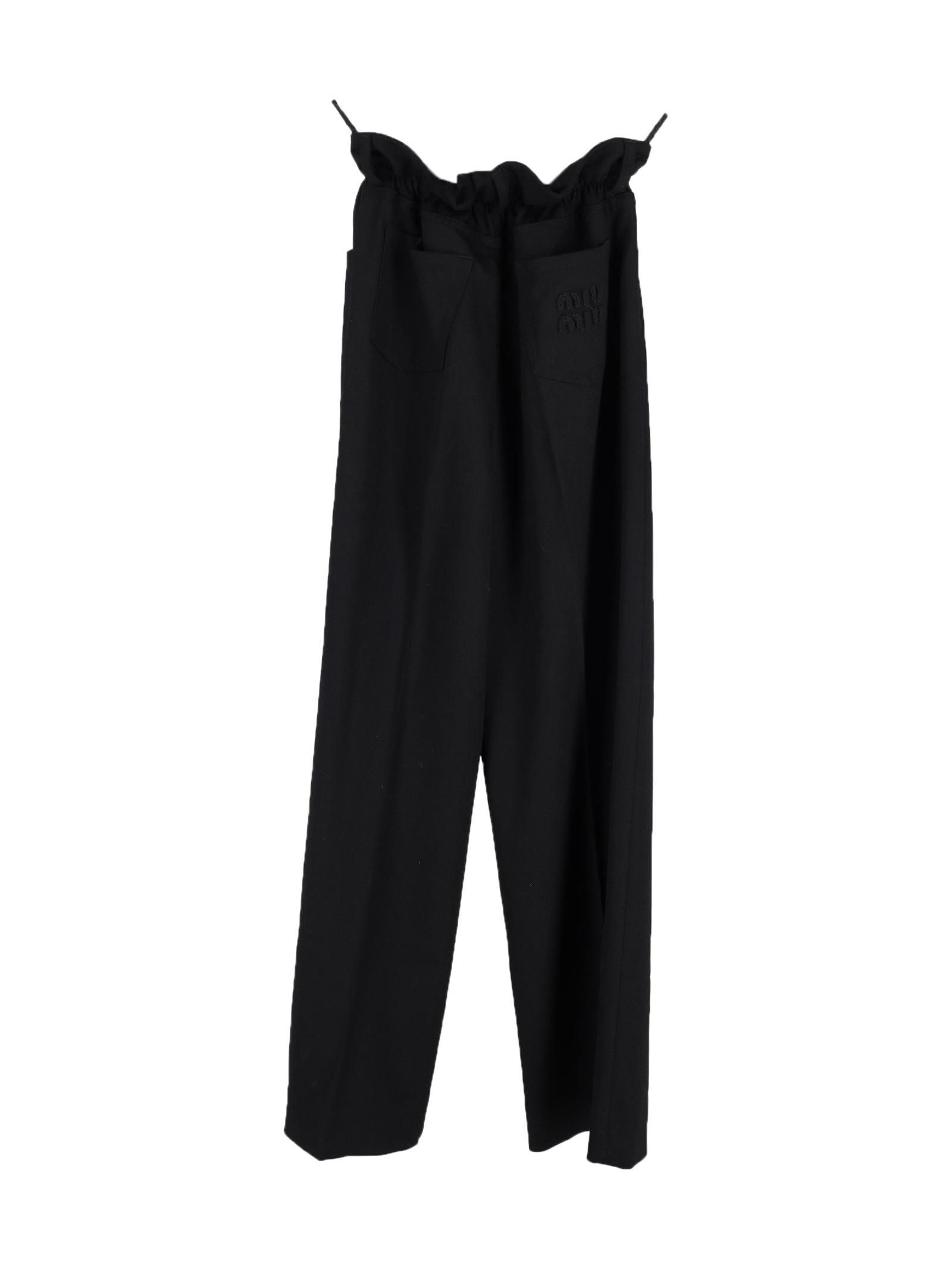 パンツ 00s miumiu wide straight pants (44) navy Navy Superfine Wool Pants | Miu Miu