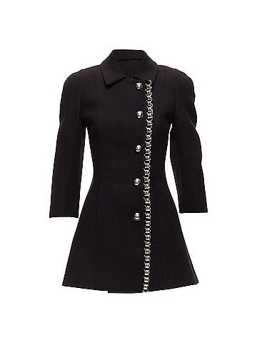 David Koma David Koma Cady Chunky Chain Trim Fit Flare Coat Dress (view 1)