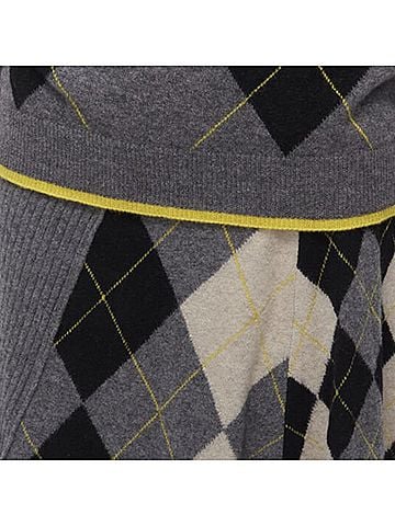 Pringle of Scotland Pringle of Scotland wool argyle sweater asymmetric midi skirt (view 2)