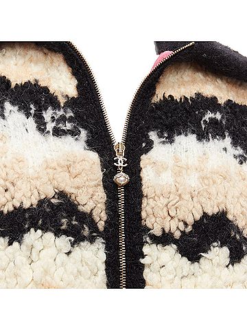 Chanel Chanel Coco Neige CC Pearl Zip Wool Cashmere Cropped Bomber (view 2)