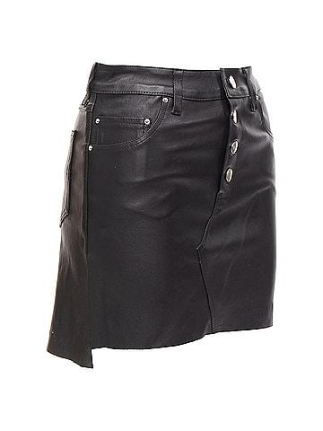 Amiri Amiri Genuine Leather High Low Back Pockets Mini Skirt (view 1)