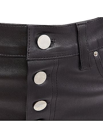 Amiri Amiri Genuine Leather High Low Back Pockets Mini Skirt (view 2)