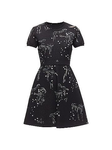 Mario Valentino Valentino Glitter Cloud Star Jacquard Fit Flare Dress (view 1)