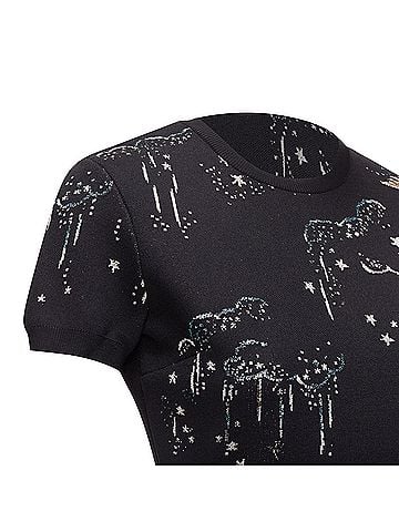 Mario Valentino Valentino Glitter Cloud Star Jacquard Fit Flare Dress (view 2)