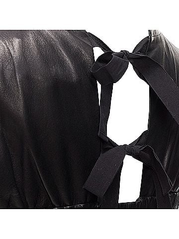 3.1 Phillip Lim 3.1 Phillip Lim Leather Pocketed Slit Lace Up Keyhole Mini Dress (view 2)