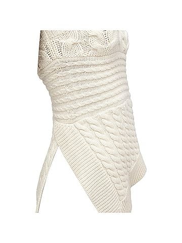 Burberry Burberry Cashmere One Shoulder Mixed Cable Knit Pullover Sweater (view 2)