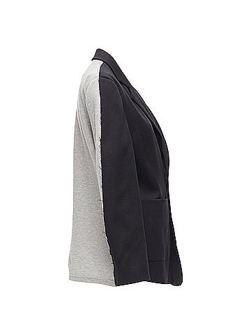 Maison Margiela MM6 Virgin Wool Blend Contrast Back Fray Edge Boxy Blazer (view 1)