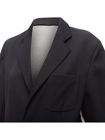 Maison Margiela MM6 Virgin Wool Blend Contrast Back Fray Edge Boxy Blazer (view 2)